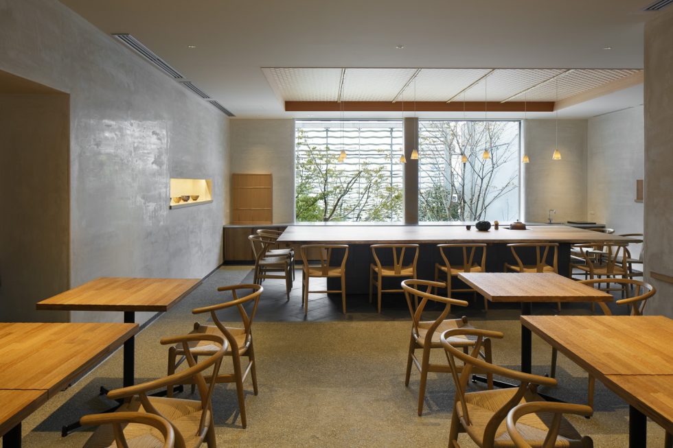  The second floor has a café where visitors can relax with a view of the garden photo